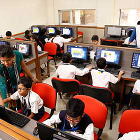 Computer labs with 1:1 computer for every student. In collaboration with NIIT